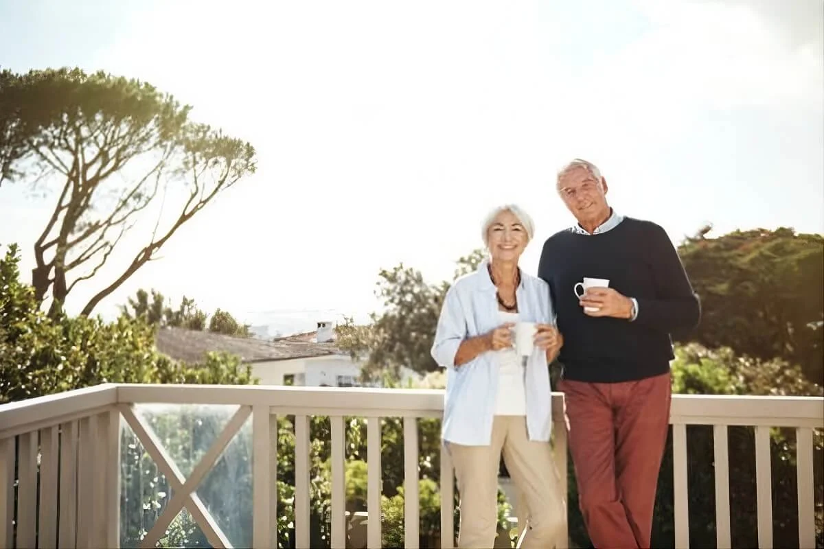 A couple enjoying a quiet morning at home